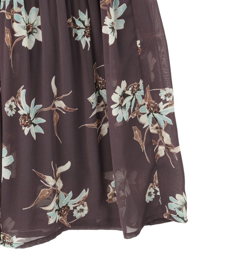 YECCA VECCA「フラワー柄フリルプリーツワンピース」|ワンピース|