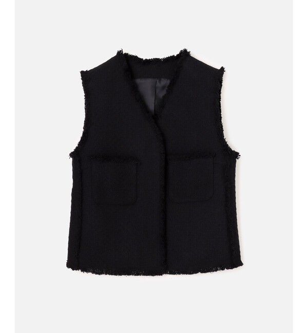 allureville「【セットアップ対応可能】ラスティックツイードフリンジジレ」|ベスト・ジレ|