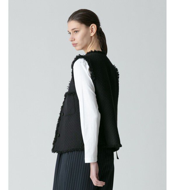 allureville「【セットアップ対応可能】ラスティックツイードフリンジジレ」|ベスト・ジレ|