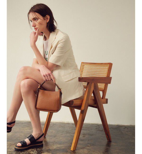 allureville「【セットアップ対応可能】リネンコンシャークスキンハーフスリーブジャケット」|テーラードジャケット|