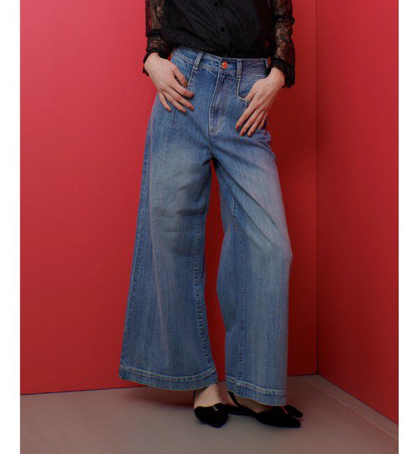 LOULOU WILLOUGHBY「【LOULOU WILLOUGHBY】デニムバギーパンツ」|デニム|ブルー