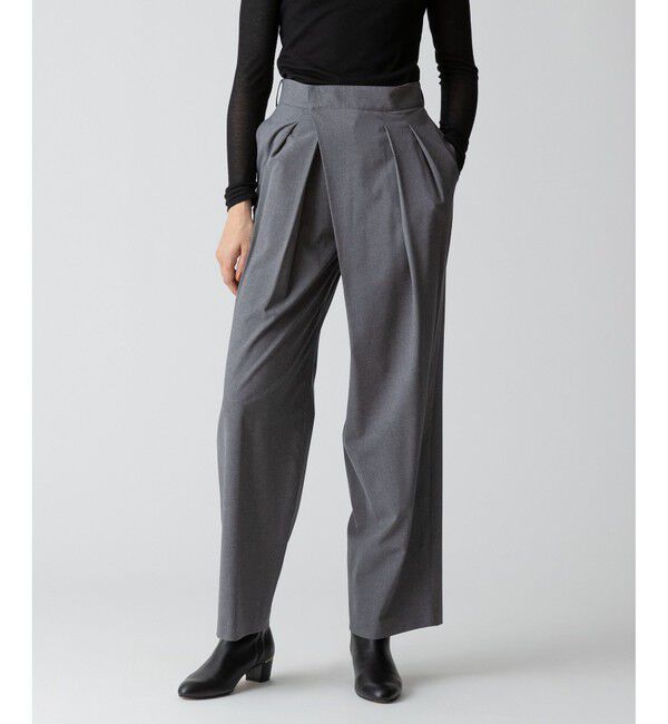 allureville「【セットアップ対応可能】トロピカルアシメタックパンツ」|チノ|グレー