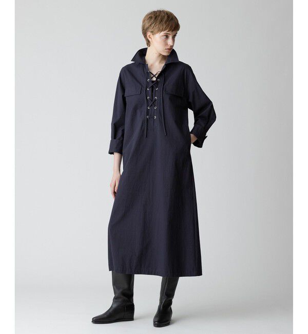 allureville「レースアップシャツワンピース」|ワンピース|