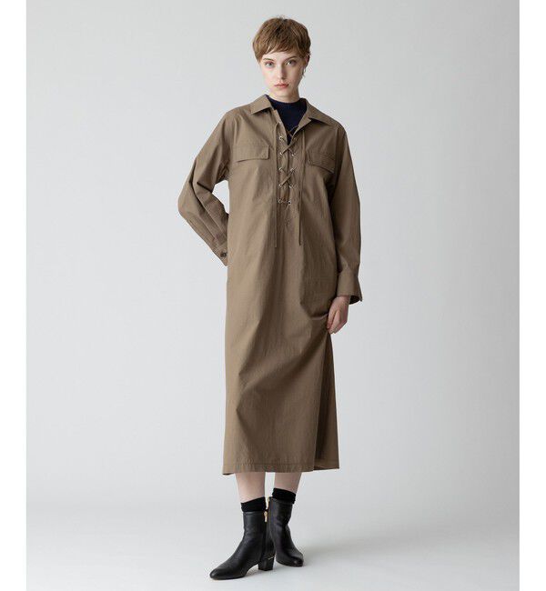 allureville「レースアップシャツワンピース」|ワンピース|