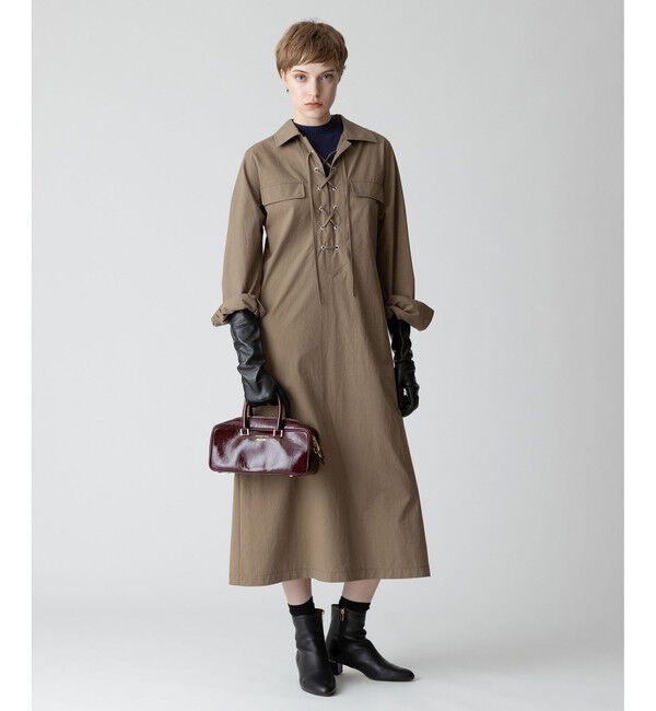 allureville「レースアップシャツワンピース」|ワンピース|