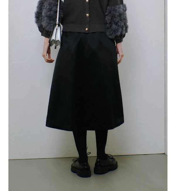 allureville「アセテートサテンボンディングスカート」|フレア|