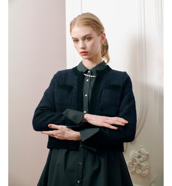 LOULOU WILLOUGHBY「【LOULOU WILLOUGHBY】ツィードニットジャケット」|カーディガン|