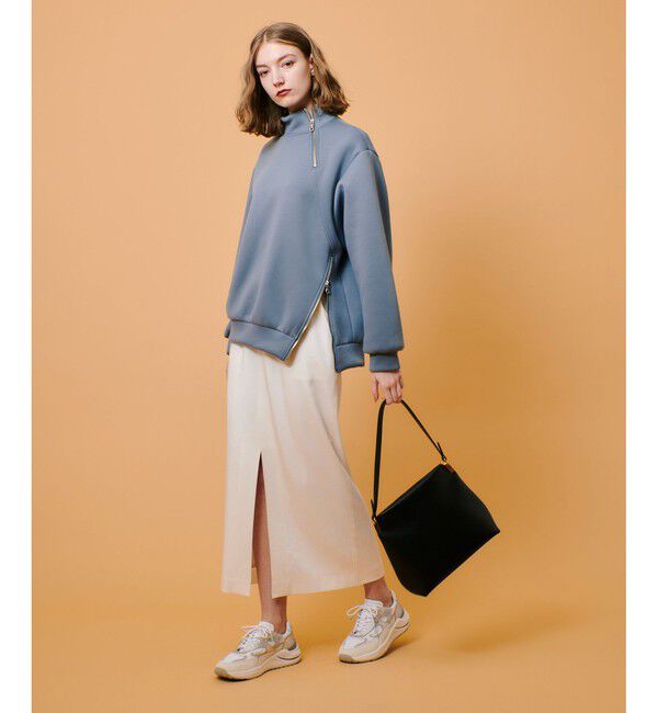 allureville「ボンディングアシンメトリーZIP プルオーバー」|スウェット・ジャージ|