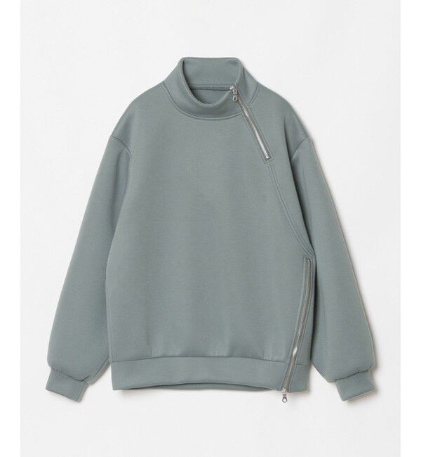 allureville「ボンディングアシンメトリーZIP プルオーバー」|スウェット・ジャージ|
