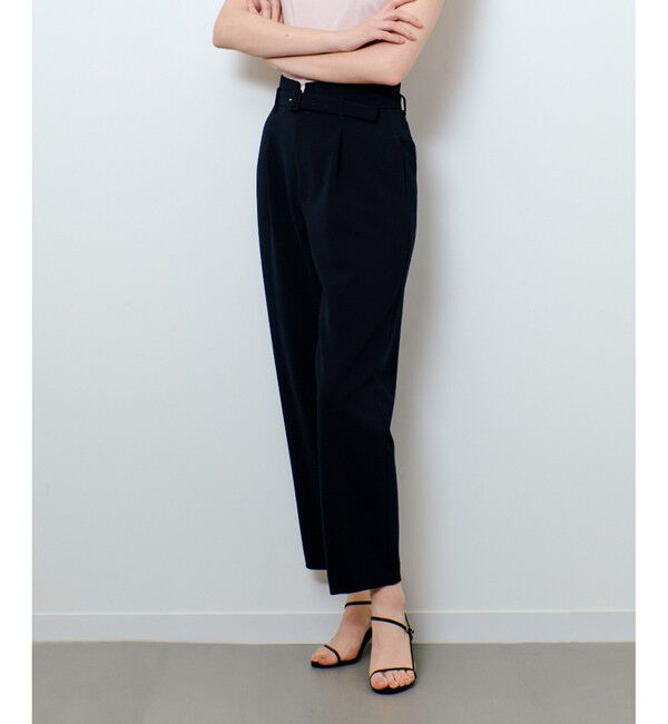 allureville「ダブルクロスベルト付タックパンツ」|チノ|