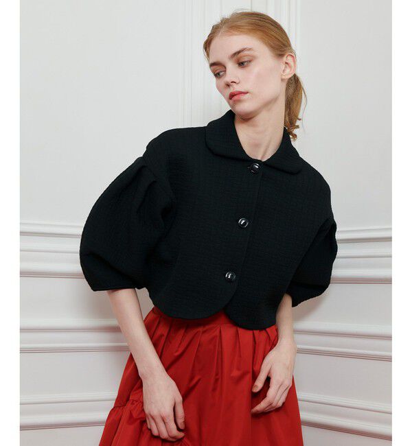 LOULOU WILLOUGHBY「【LOULOU WILLOUGHBY】ダブルジャガードパフニットジャケット」|ニット・セーター|