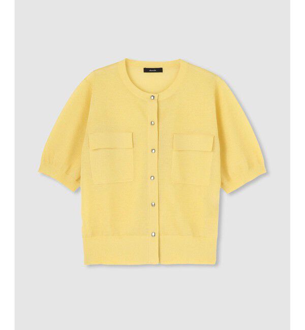 allureville「スパークシアー半袖カーディガン」|カーディガン|ゴールド