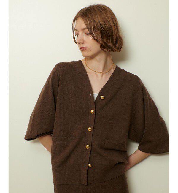 allureville「ウールスムースカーディガン」|カーディガン|ダークブラウン