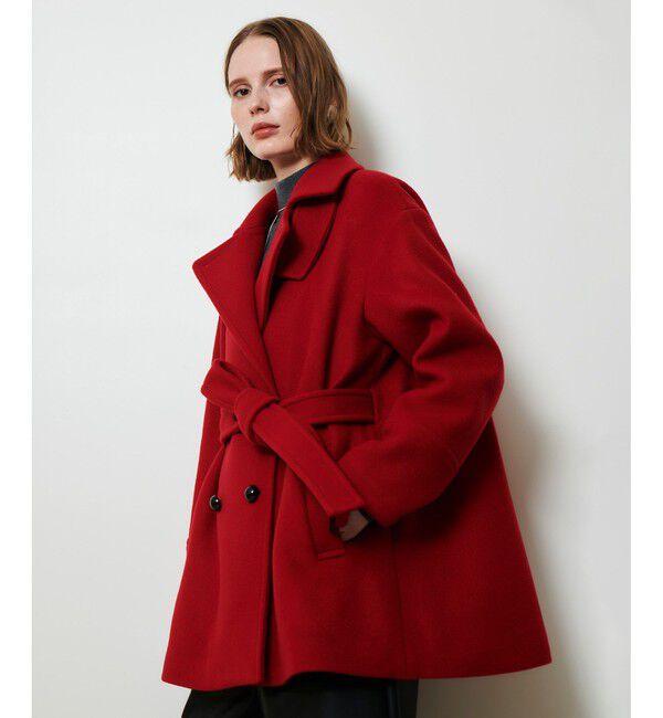 allureville「パイルメルトンデザインＰコート」|ピーコート|