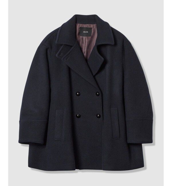 allureville「パイルメルトンデザインＰコート」|ピーコート|