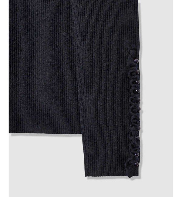 LOULOU WILLOUGHBY「【LOULOU WILLOUGHBY】フリルスリットプルオーバー」|ニット・セーター|