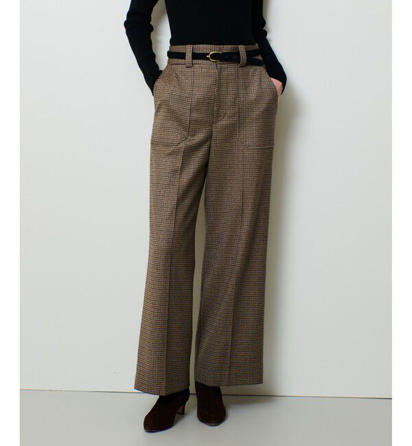 allureville「CHIC TWEEDベイカーパンツ」|スラックス|ブラウン