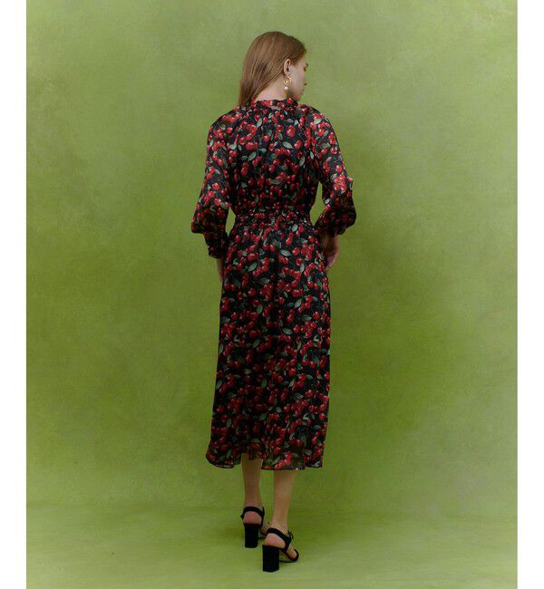 LOULOU WILLOUGHBY「【LOULOU WILLOUGHBY】LISAチェリープリント リボンワンピース」|ワンピース|