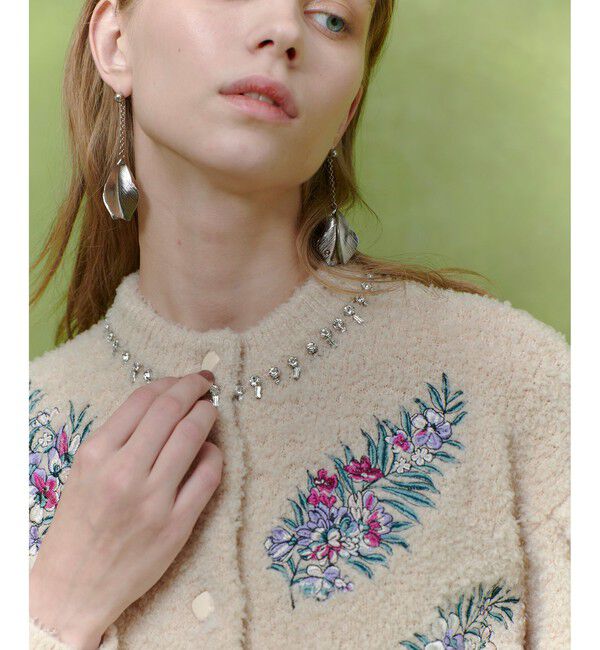 LOULOU WILLOUGHBY「【LOULOU WILLOUGHBY】フラワーズエンブロイダリーカーディガン」|カーディガン|