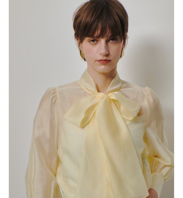 allureville「オーガンザボウブラウス」|シャツ・ブラウス|イエロー