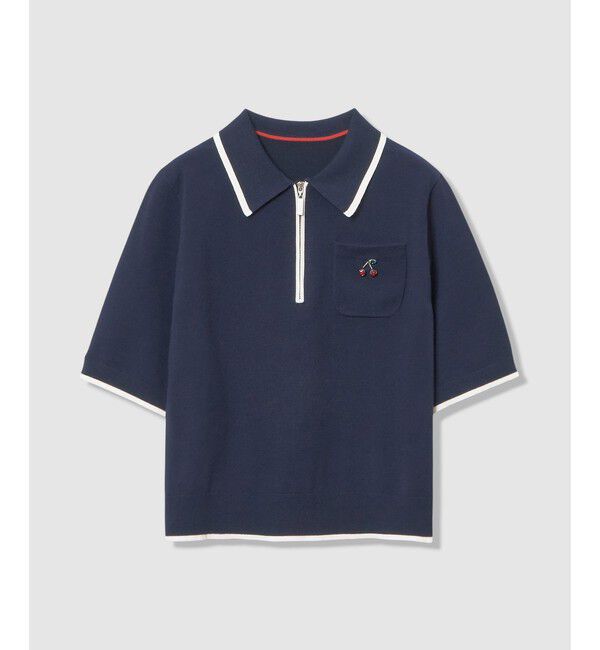 LOULOU WILLOUGHBY「【LOULOU WILLOUGHBY】CHERRY ビジューポロ」|ポロシャツ|