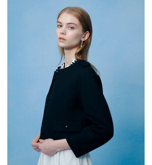 LOULOU WILLOUGHBY「【LOULOU WILLOUGHBY】コットンダブルクロスジャケット」|ノーカラージャケット|