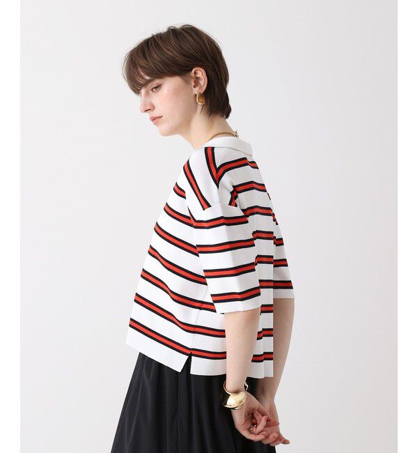 allureville「ボーダーポロ プルオーバー」|ニット・セーター|