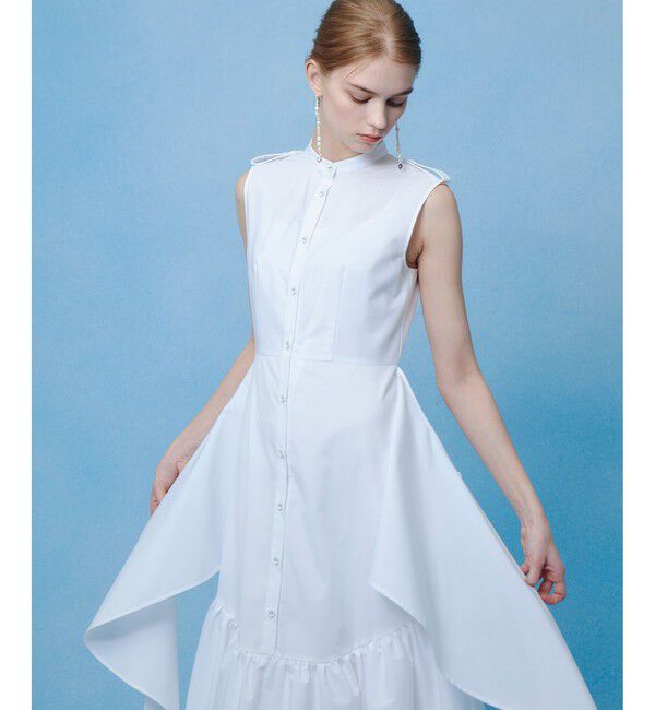 LOULOU WILLOUGHBY「【LOULOU WILLOUGHBY】レイヤードレープワンピース」|ワンピース|オフホワイト