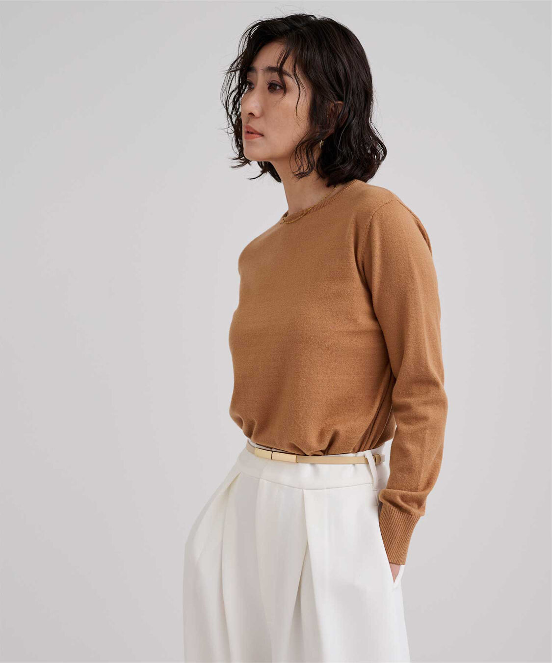 ur's「カシミヤタッチクルーネックニットトップス」|ニット・セーター|