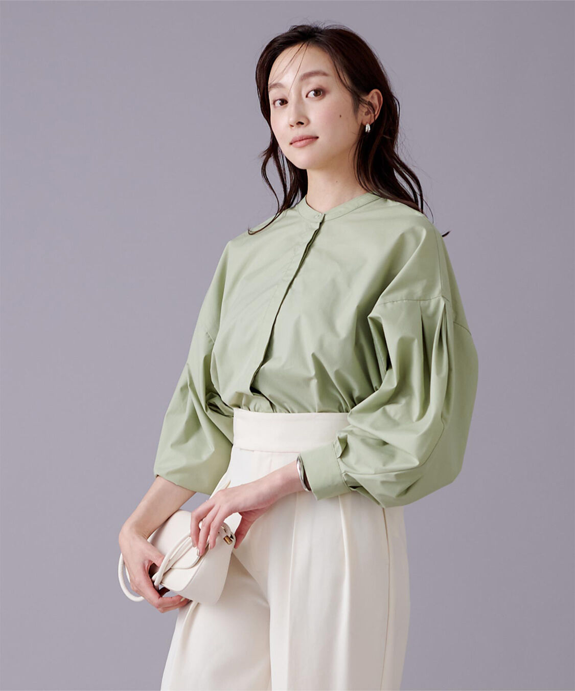 ur's「ボリューム袖ブラウス」|シャツ・ブラウス|グリーン