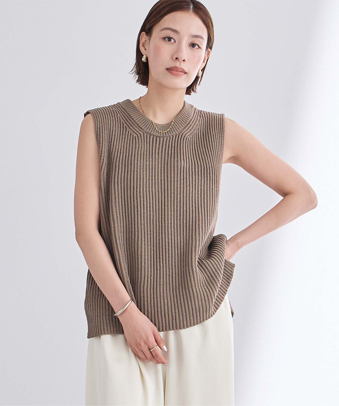 ur's「ローゲージニットベスト」|ニット・セーター|モカ