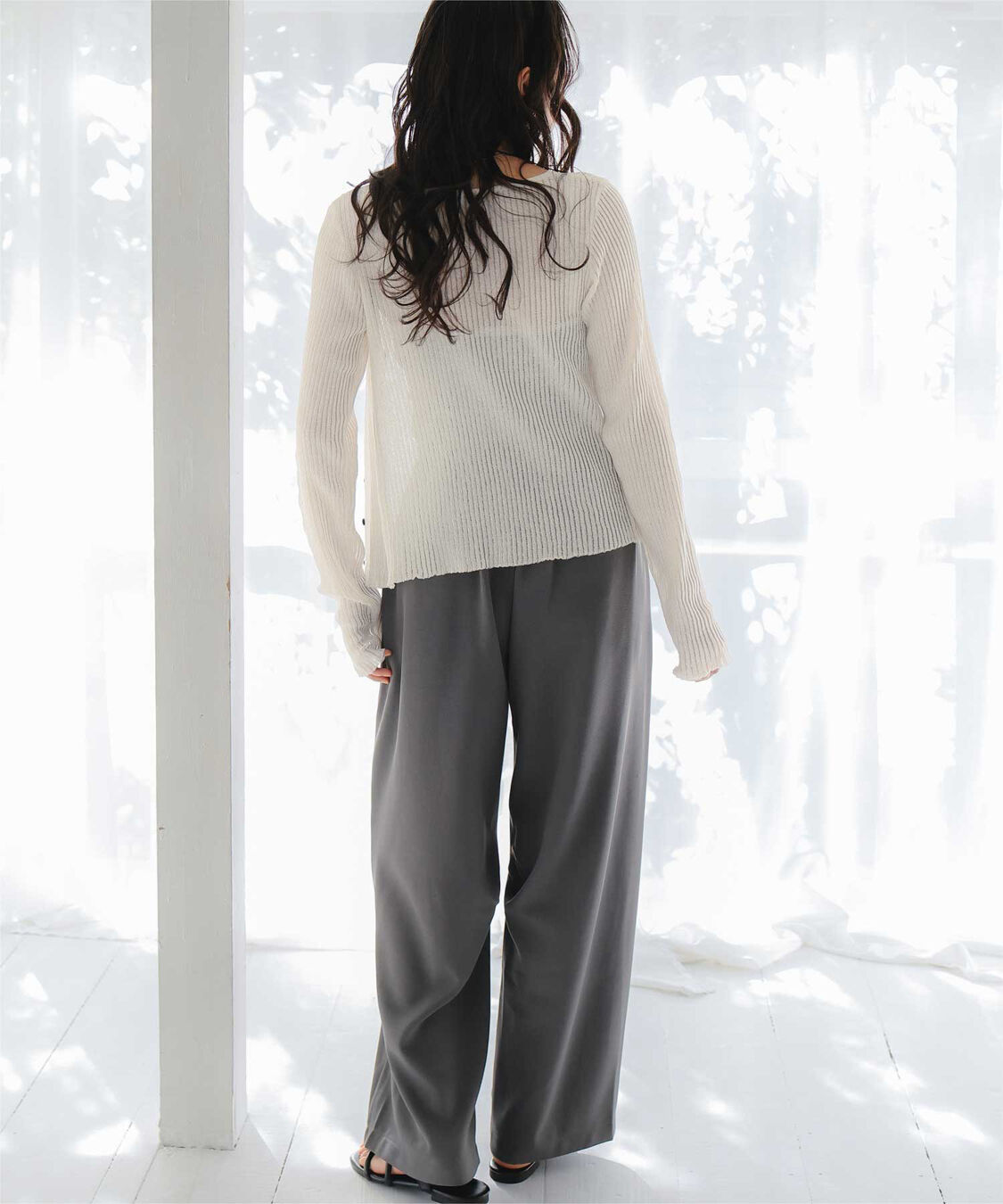 titivate「UVケア/ウォッシャブルシアーリブニットカーディガン」|カーディガン|