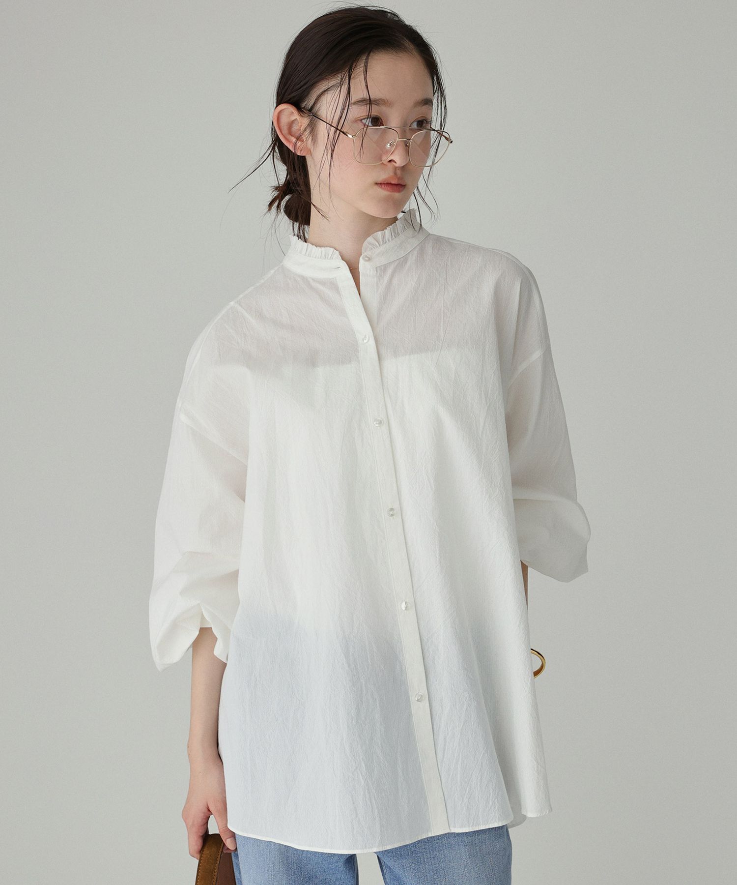 BABYLONE「コードレーンギャザーブラウス」|シャツ・ブラウス|ｵﾌﾎﾜｲﾄ