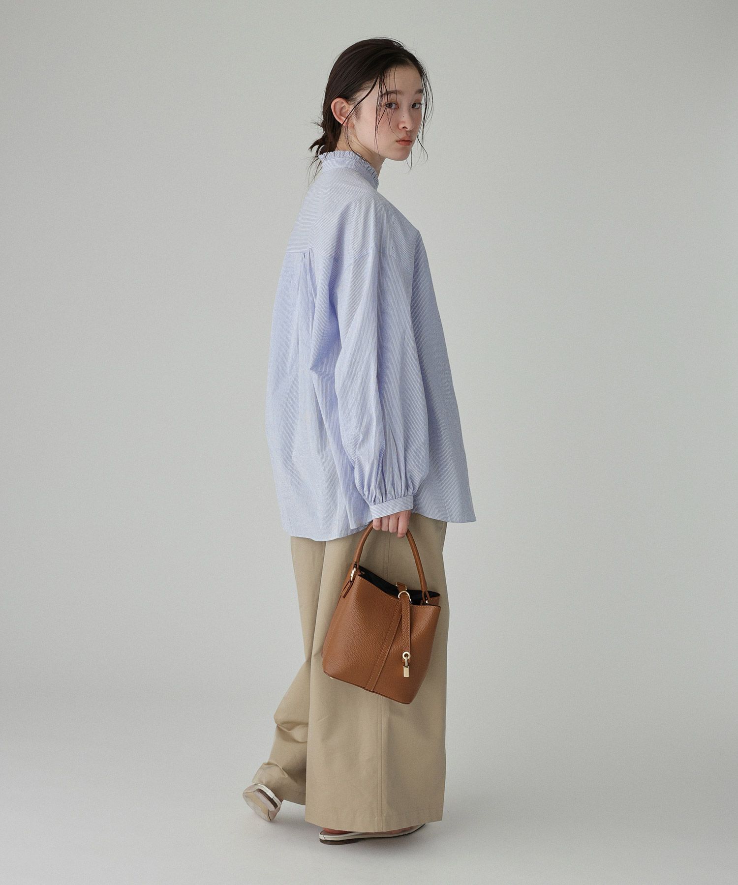 BABYLONE「コードレーンギャザーブラウス」|シャツ・ブラウス|