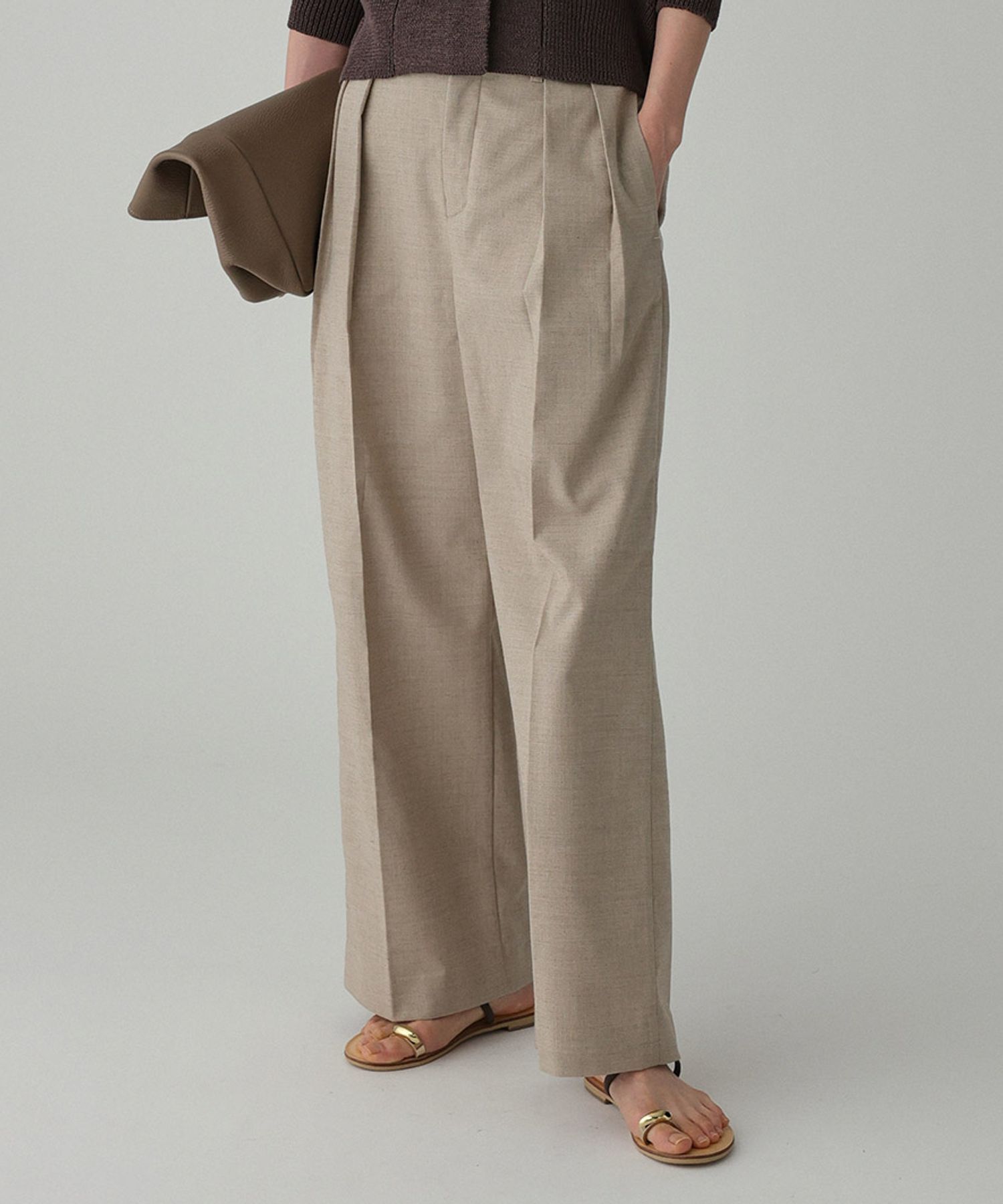 BABYLONE「【多機能素材】リネンライクストレッチスラックス」|スラックス|ﾍﾞｰｼﾞｭ