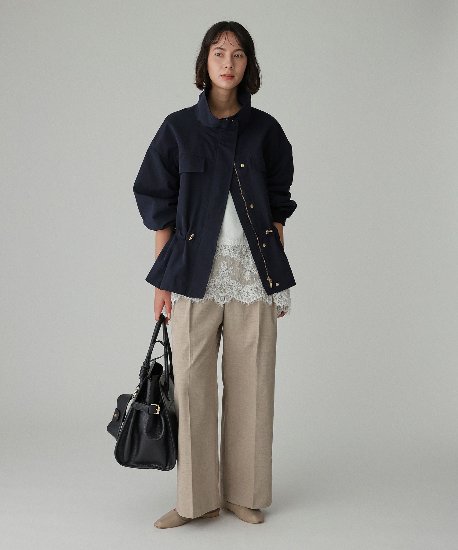 BABYLONE「【多機能素材】リネンライクストレッチスラックス」|スラックス|