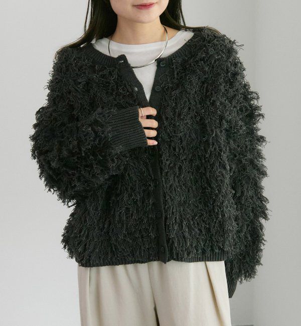  「フリンジジャガードニット」|カーディガン|