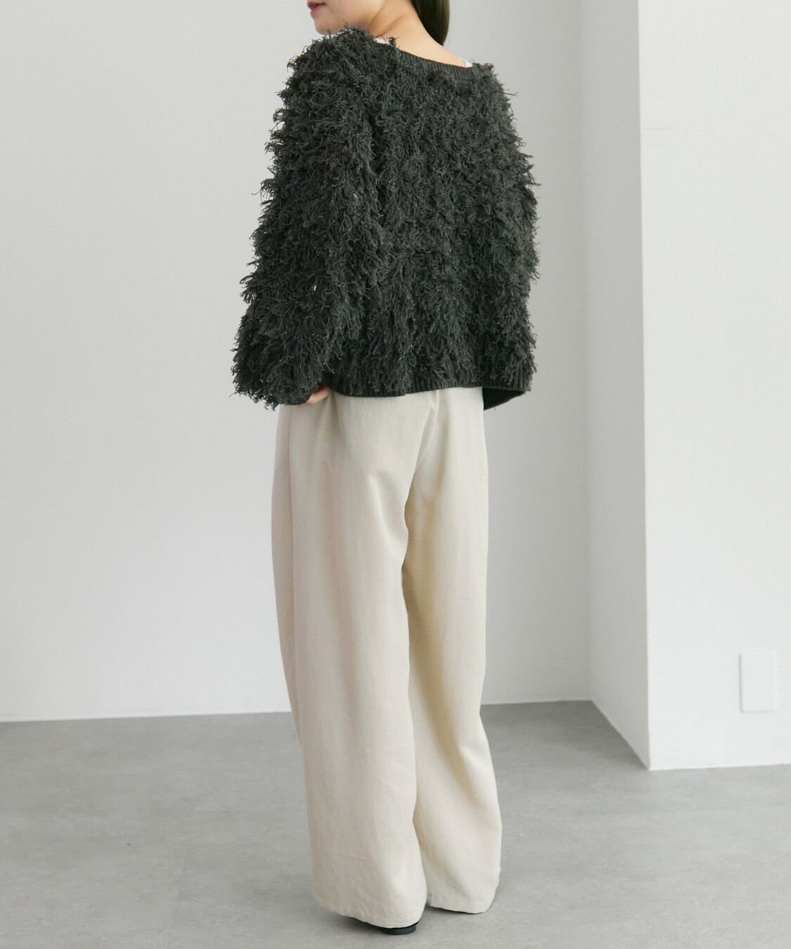  「フリンジジャガードニット」|カーディガン|