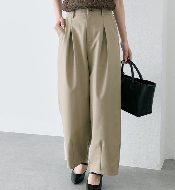  「【接触冷感】バルーンシルエットスラックスパンツ」|スラックス|