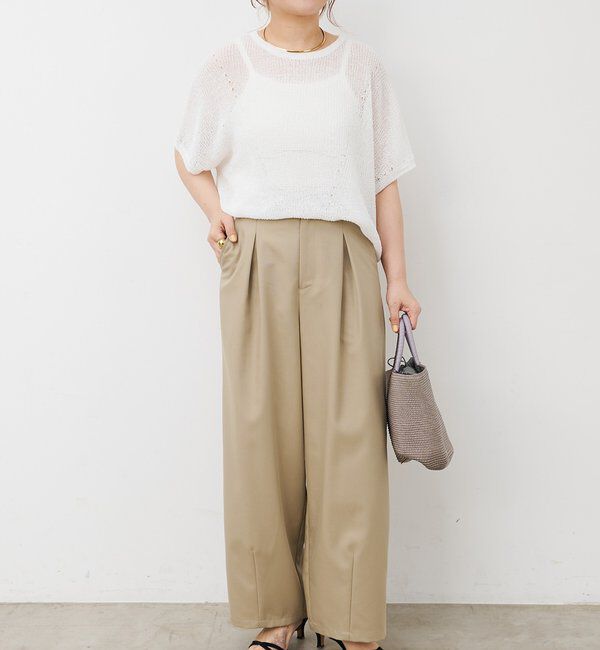  「【接触冷感】バルーンシルエットスラックスパンツ」|スラックス|