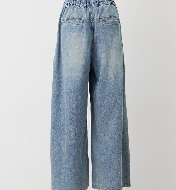  「綿麻デニムイージーパンツ」|デニム|