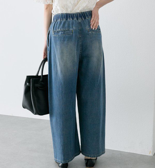  「綿麻デニムイージーパンツ」|デニム|