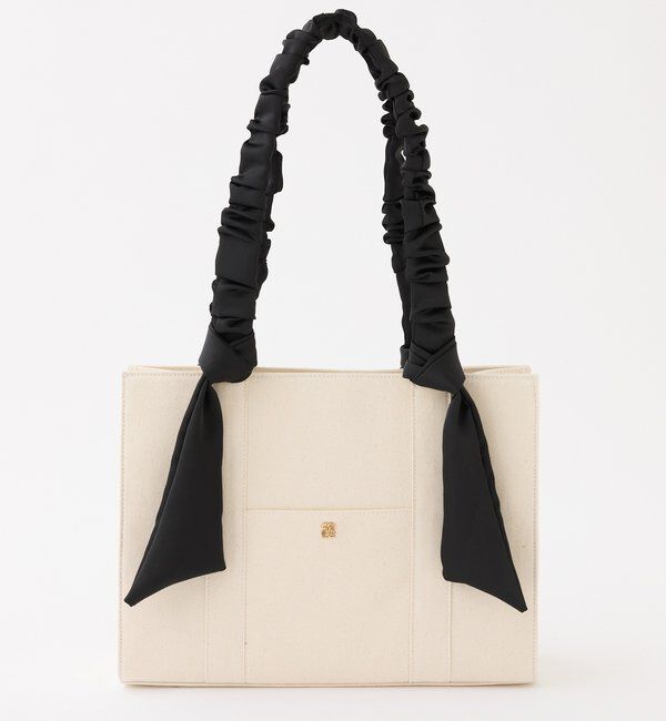  「キャリーオン可能/ギャザーハンドルトートバッグ/A4対応」|ショルダー・メッセンジャー|アイボリー