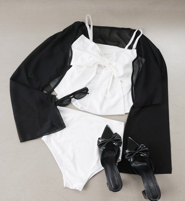  「swimwear/フロントリボン羽織りSET(4点セット)」|その他|