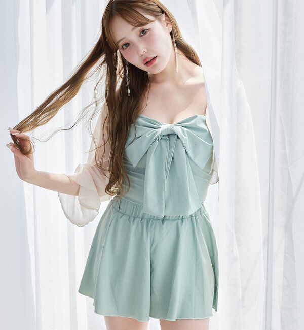  「swimwear/フロントリボン羽織りSET(4点セット)」|その他|