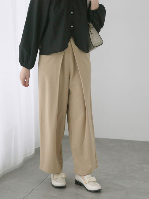 Te chichi TERRASSE「フロントタックパンツ《2025spring catalog item》」|その他|ベージュ