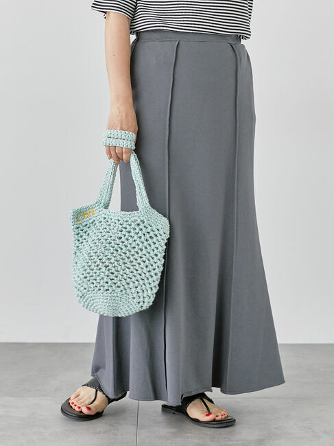 Lugnoncure「ミニ裏毛マーメイドスカート」|スカート|チャコールグレー