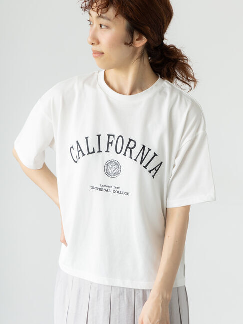 Lugnoncure「【接触冷感】カレッジ風ロゴTシャツ」|Tシャツ・カットソー|