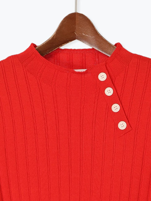 Te chichi TERRASSE「アシメ釦リブニット」|ニット・セーター|