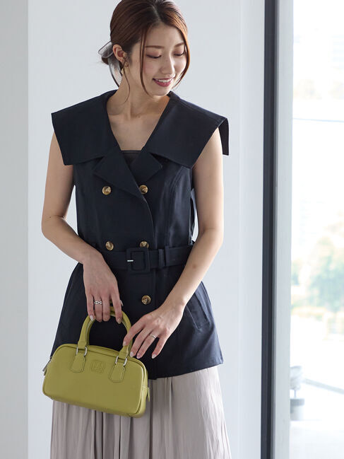 Te chichi「ダブルブレストビッグカラージレ」|ダウンベスト・ベスト|ネイビー